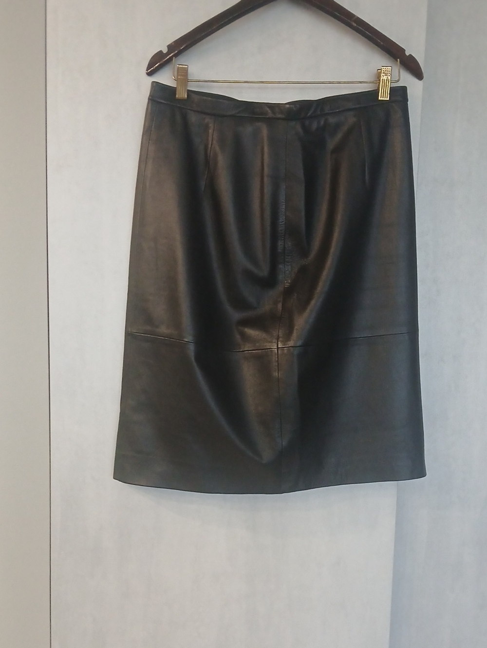 Rena Rowan Black Leather Pencil Skirt